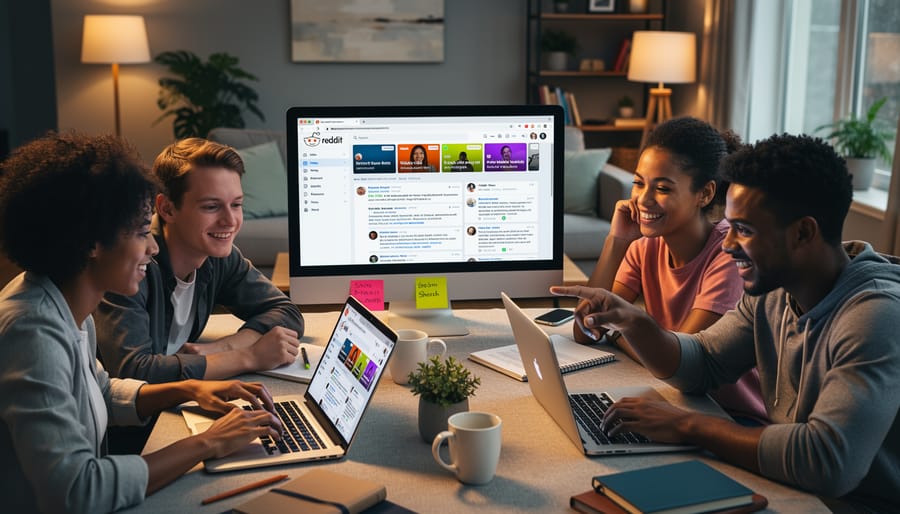 Diverse group engaged in authentic conversation in casual setting